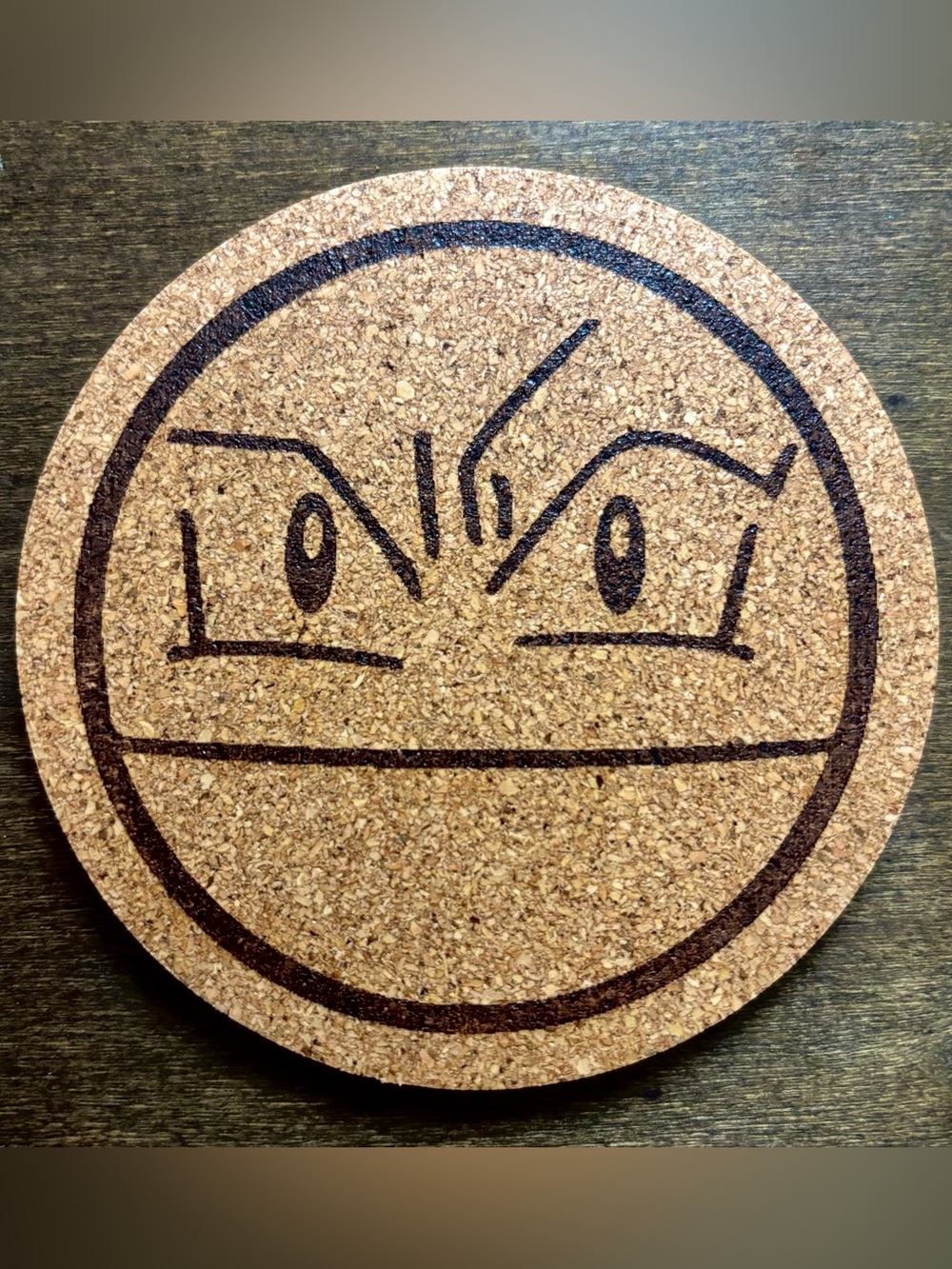 Pokemon Voltorb Face Laser Engraved Cork Coaster
